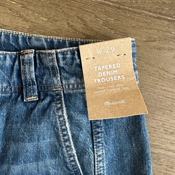 Women’s Madewell Tapered Denim Jeans *NEW WITH TAGS* size 29 - Picture 8 of 9